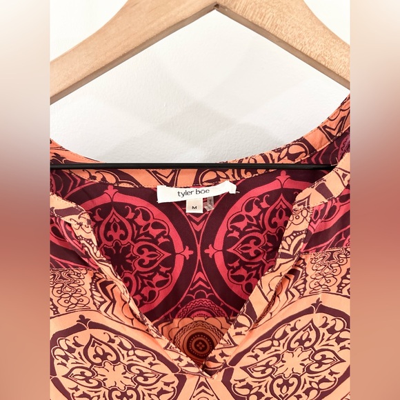Tyler Boe Mahala Reese Silk Tunic Orange Size Medium - Picture 5 of 6